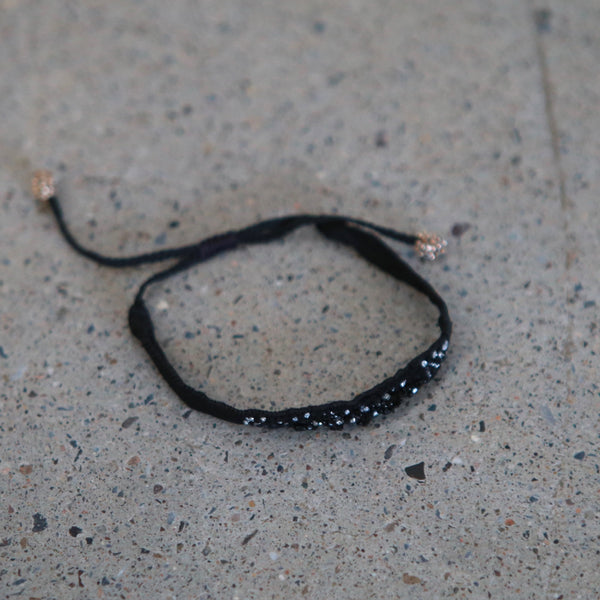 Antomoon silk and glass bead embroidered bracelet ATM-Antomoon-2-04-dark palette (Antomoon-2-1)